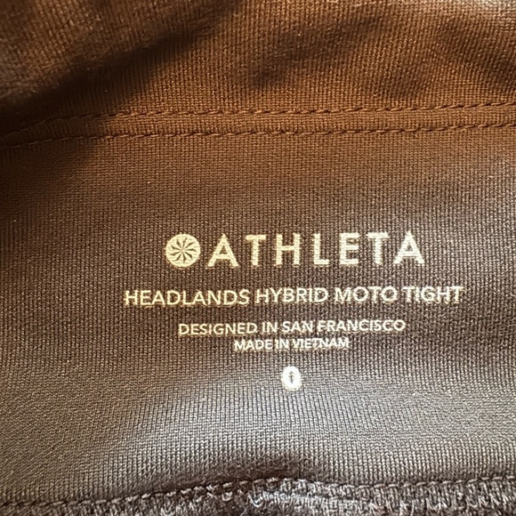 Athleta Women's Headlands Hybrid Moto Tight Leggings Zip Ankle Pockets Black 0 - Picture 6 of 11